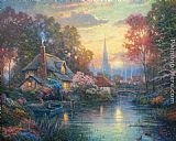 Thomas Kinkade Nanette's Cottage painting